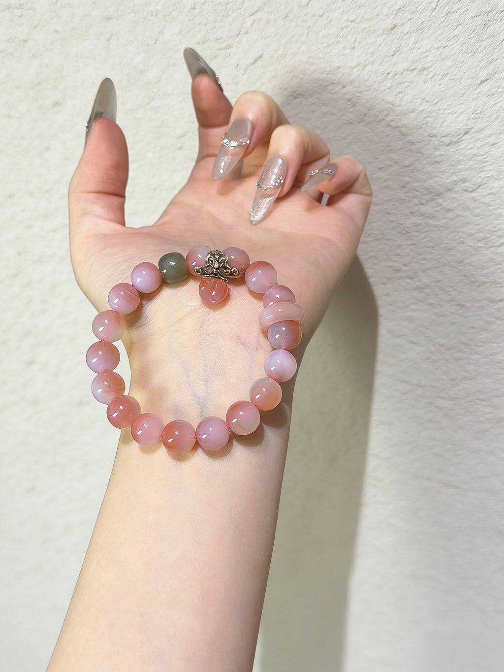 盐源玛瑙桃和蜜桃手链