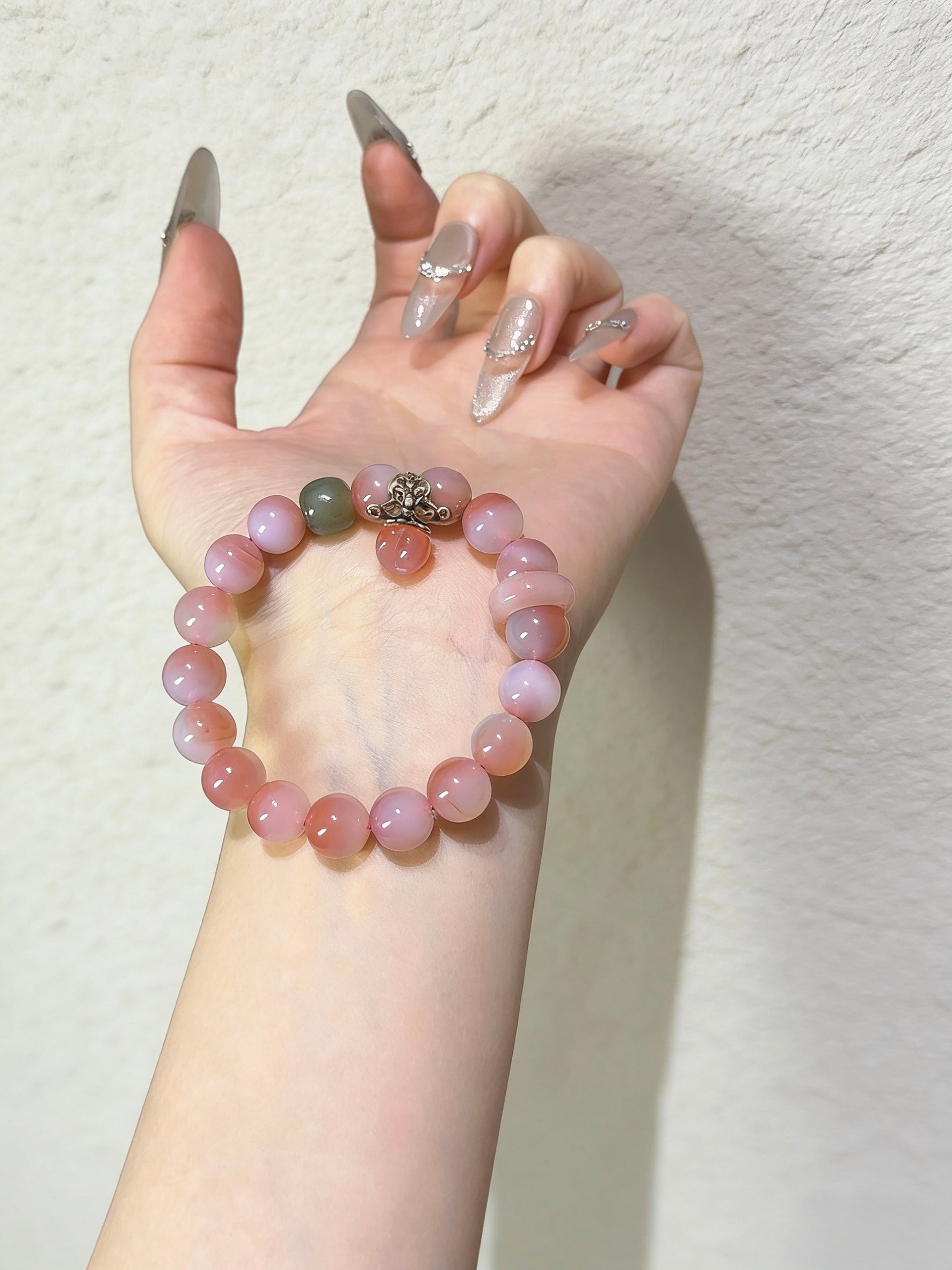 盐源玛瑙桃和蜜桃手链