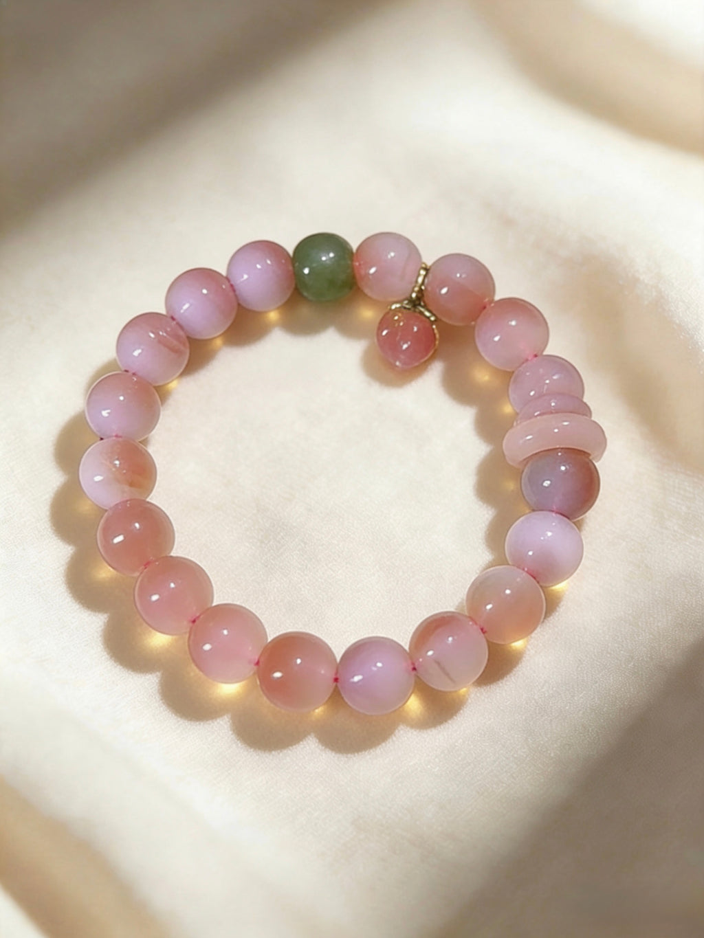 盐源玛瑙桃和蜜桃手链