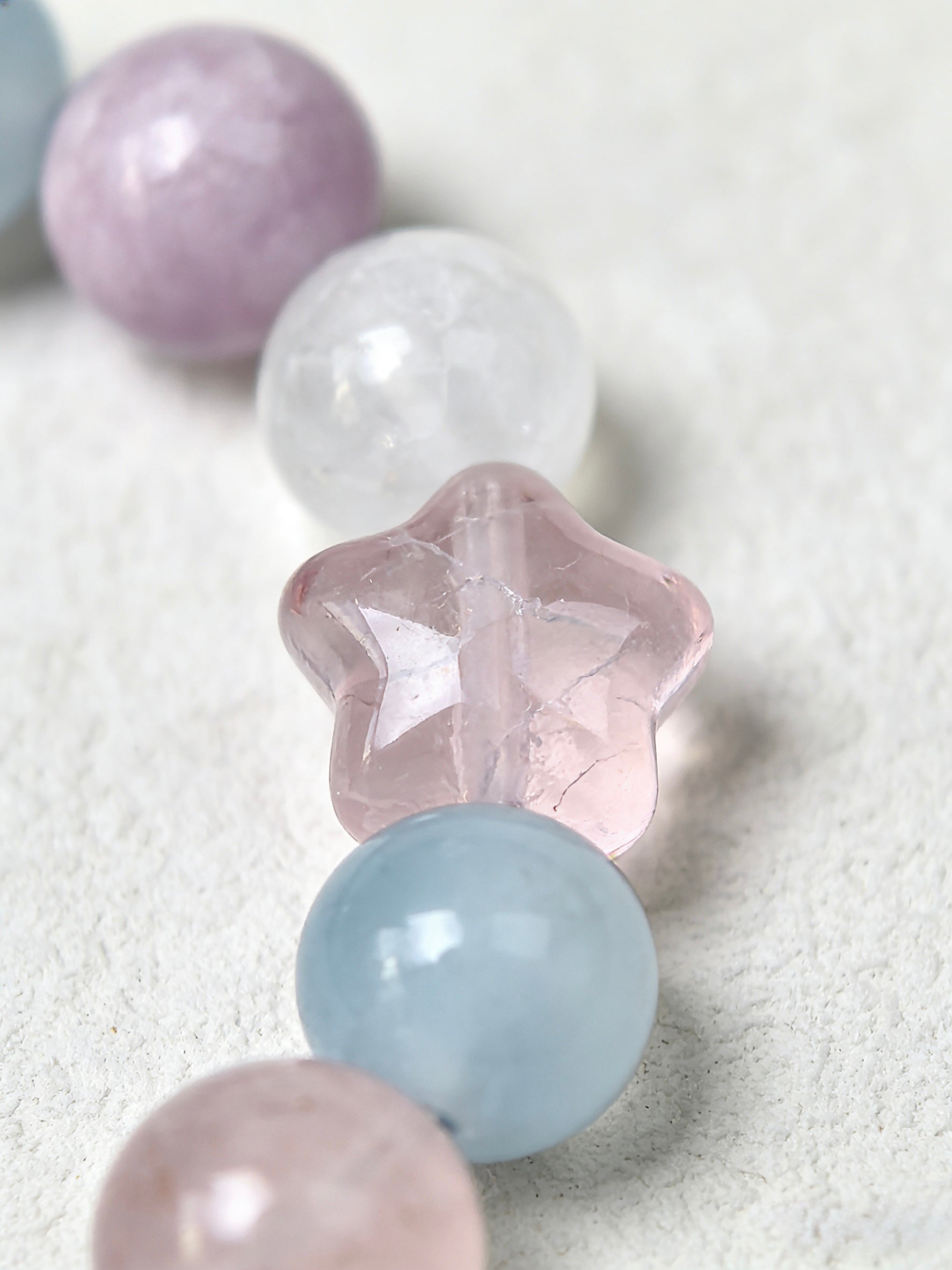 紫锂辉海蓝宝手链