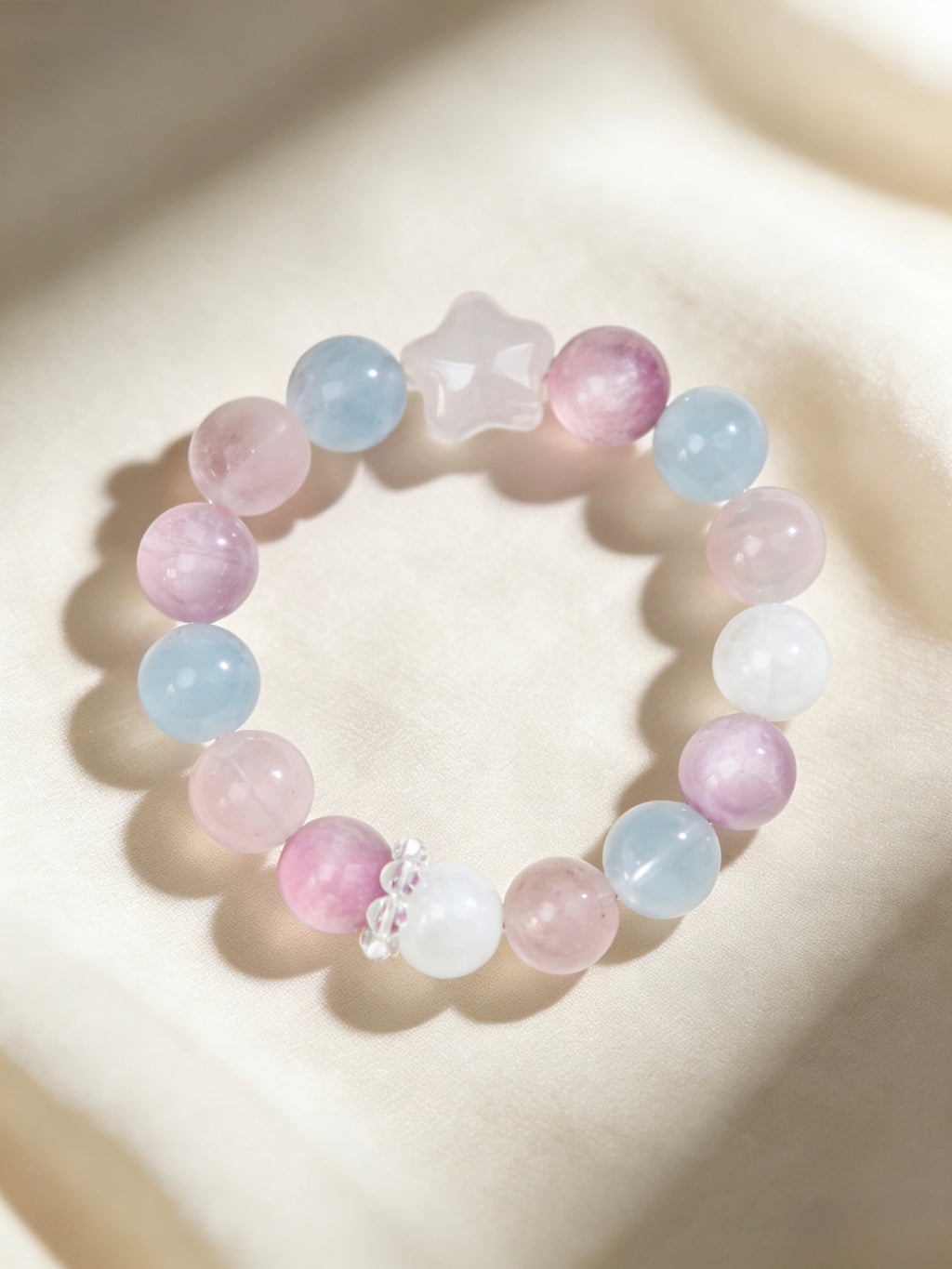 紫锂辉海蓝宝手链