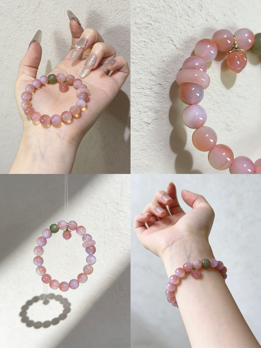 盐源玛瑙桃和蜜桃手链